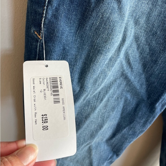 NWT- Good Waist Crop Jeans with Raw Hem - Picture 4 of 5